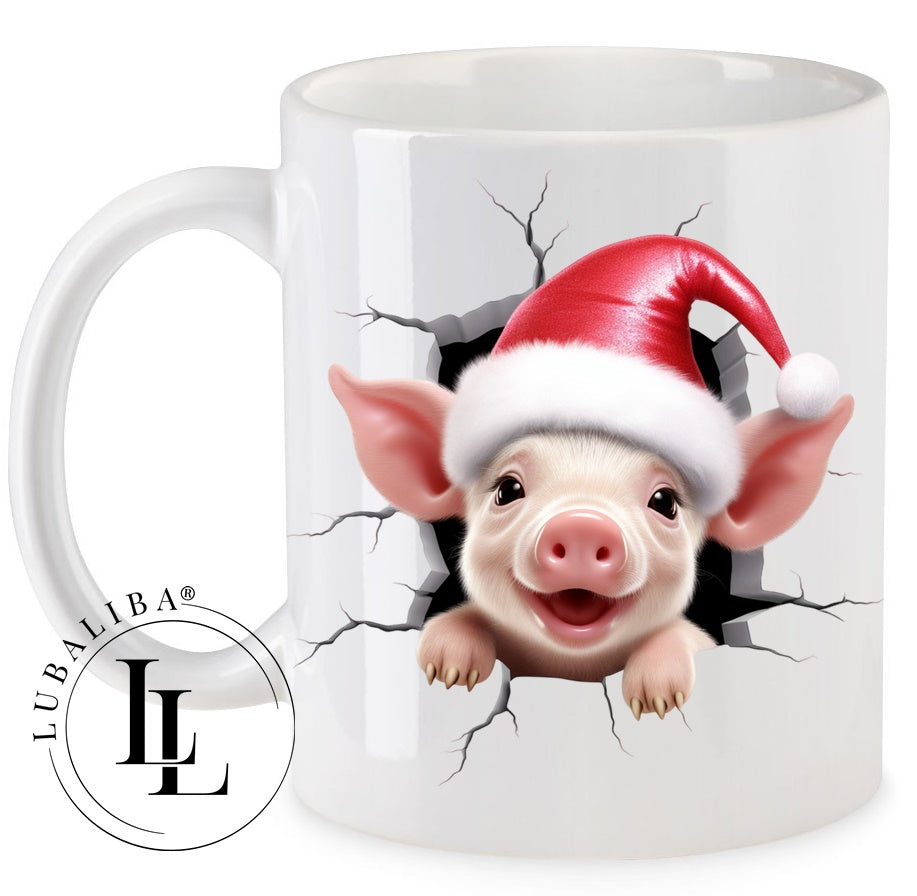 Tasse " 3D- Optik Christmas Schweihnchen Rocky " ArtNr.: CBB